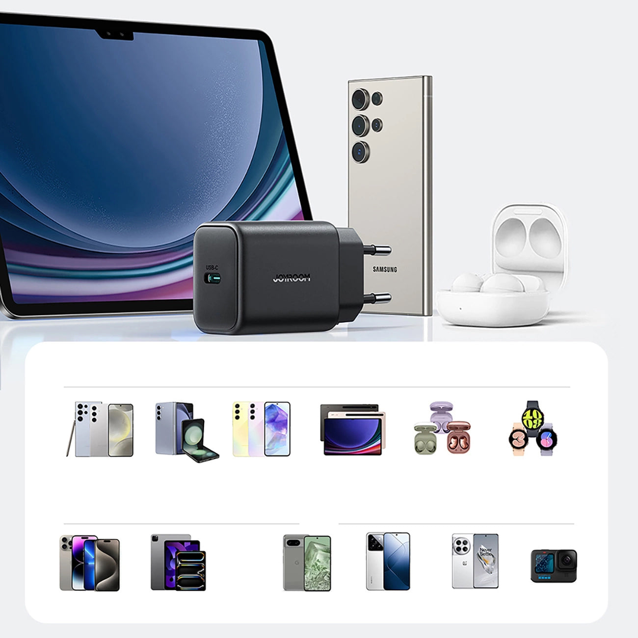Síťová nabíječka Joyroom JR-TCF23, 25W, 3A, 1 x USB-C, Černá