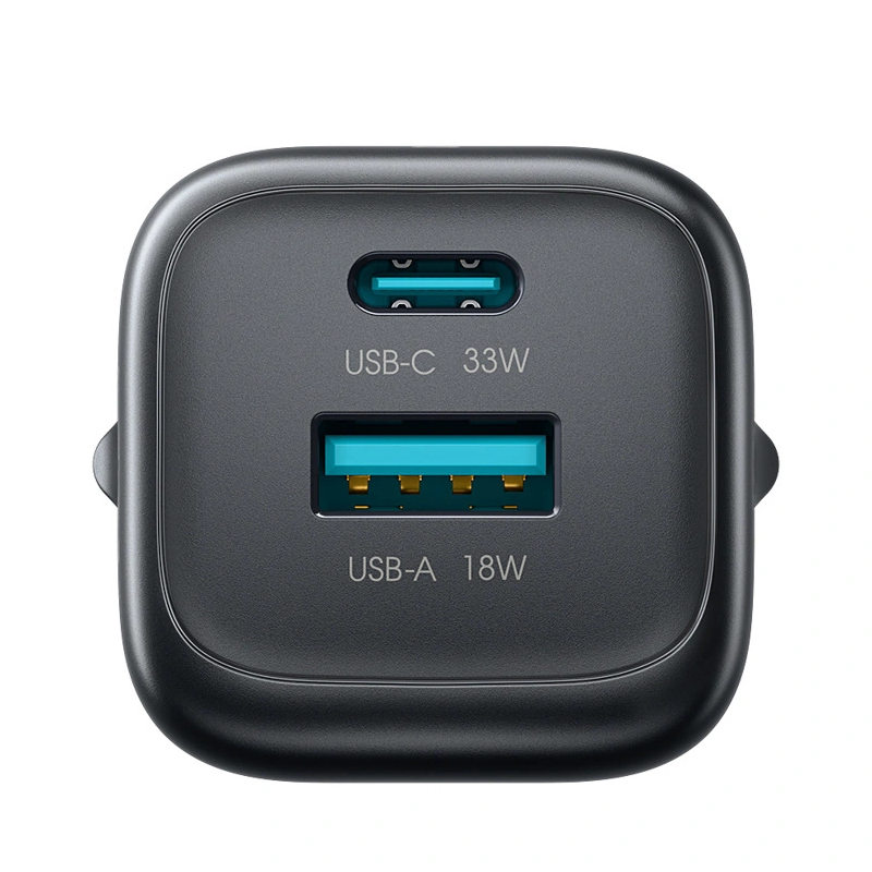 Síťová nabíječka Joyroom JR-TG7, 33W, 3A, 1 x USB-A - 1 x USB-C, Černá