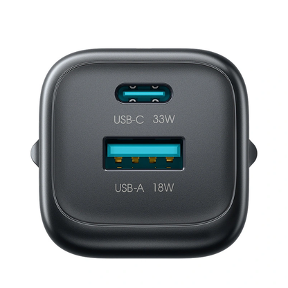 Síťová nabíječka Joyroom JR-TG7, 33W, 3A, 1 x USB-A - 1 x USB-C, Černá