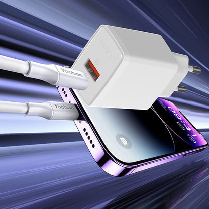 Síťová nabíječka Lito LC09, 20W, 3A, 1 x USB-A - 1 x USB-C, Bílá