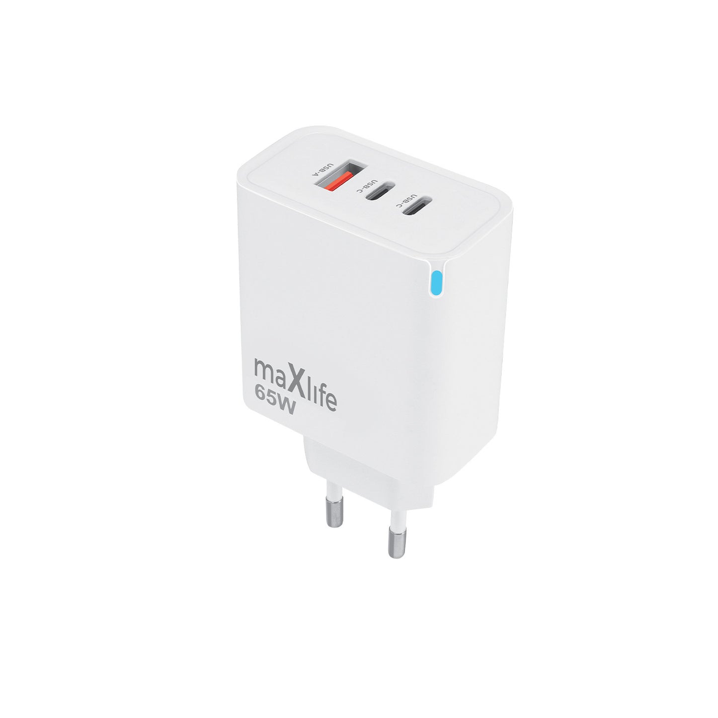 Síťová nabíječka MaXlife MXTC-09-65ACC, 65W, 3.25A, 1 x USB-A - 2 x USB-C, Bílá