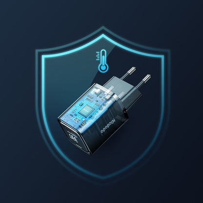 Síťová nabíječka McDodo CH-1701 Graphite Display, 33W, 3A, 1 x USB-A - 1 x USB-C, Černá