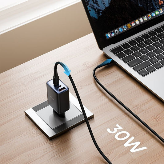 Síťová nabíječka McDodo CH-2180 Display, 30W, 3A, 1 x USB-A - 2 x USB-C, černá