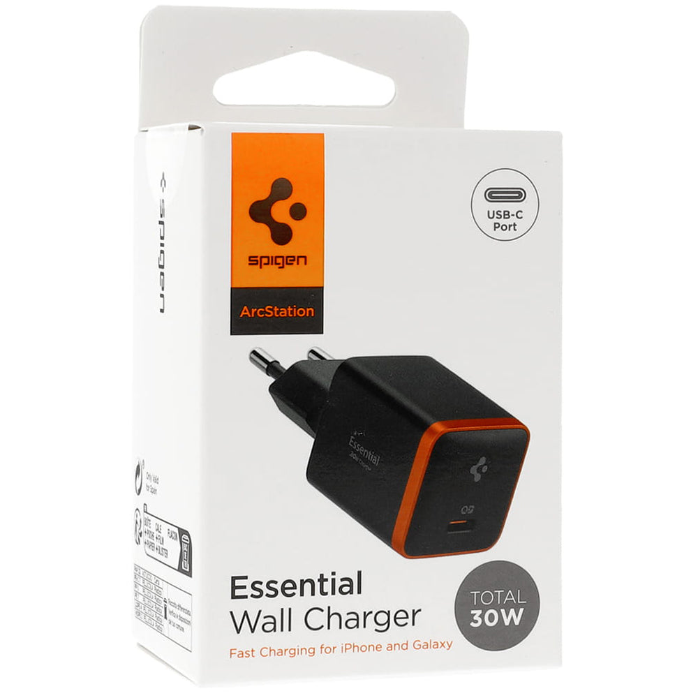 Síťová nabíječka Spigen EE301EU Essential, 30W, 3A, 1 x USB-C, černá ACH08448