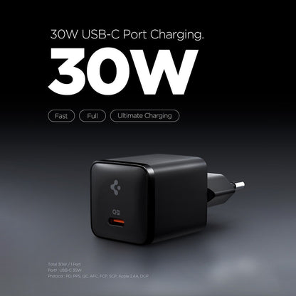 Síťová nabíječka Spigen EE301EU Essential, 30W, 3A, 1 x USB-C, černá ACH09493