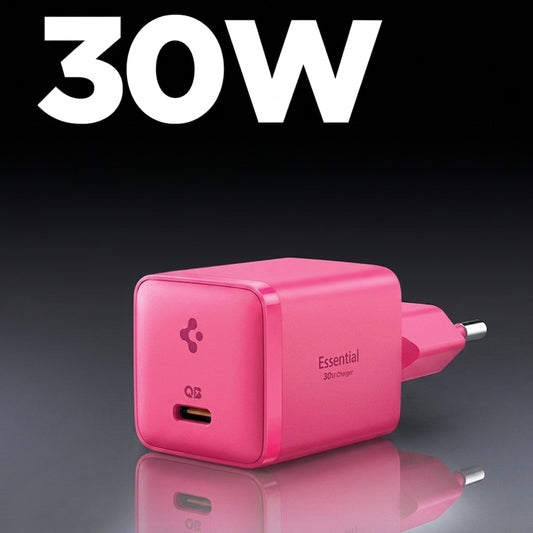 Síťová nabíječka Spigen EE301EU Essential, 30W, 3A, 1 x USB-C, růžová ACH10449