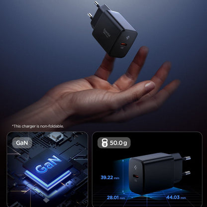 Spigen Essential Network Charger, 20W, 3A, 1 x USB-C, Black