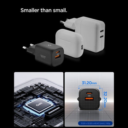 Síťová nabíječka Spigen Essential, 35W, 3A, 1 x USB-A - 1 x USB-C, Bílá