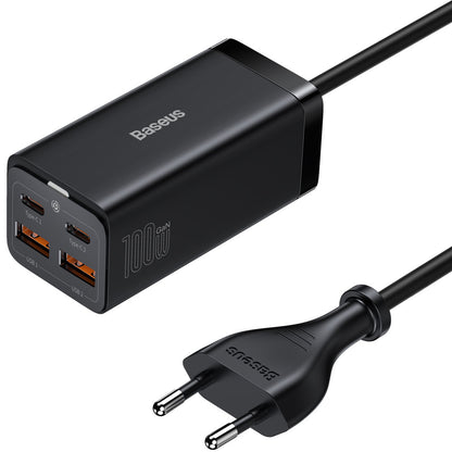 Nabíječka Baseus GaN3 Pro, 100W, 5A, 2 x USB-A - 2 x USB-C, Černá CCGP000101