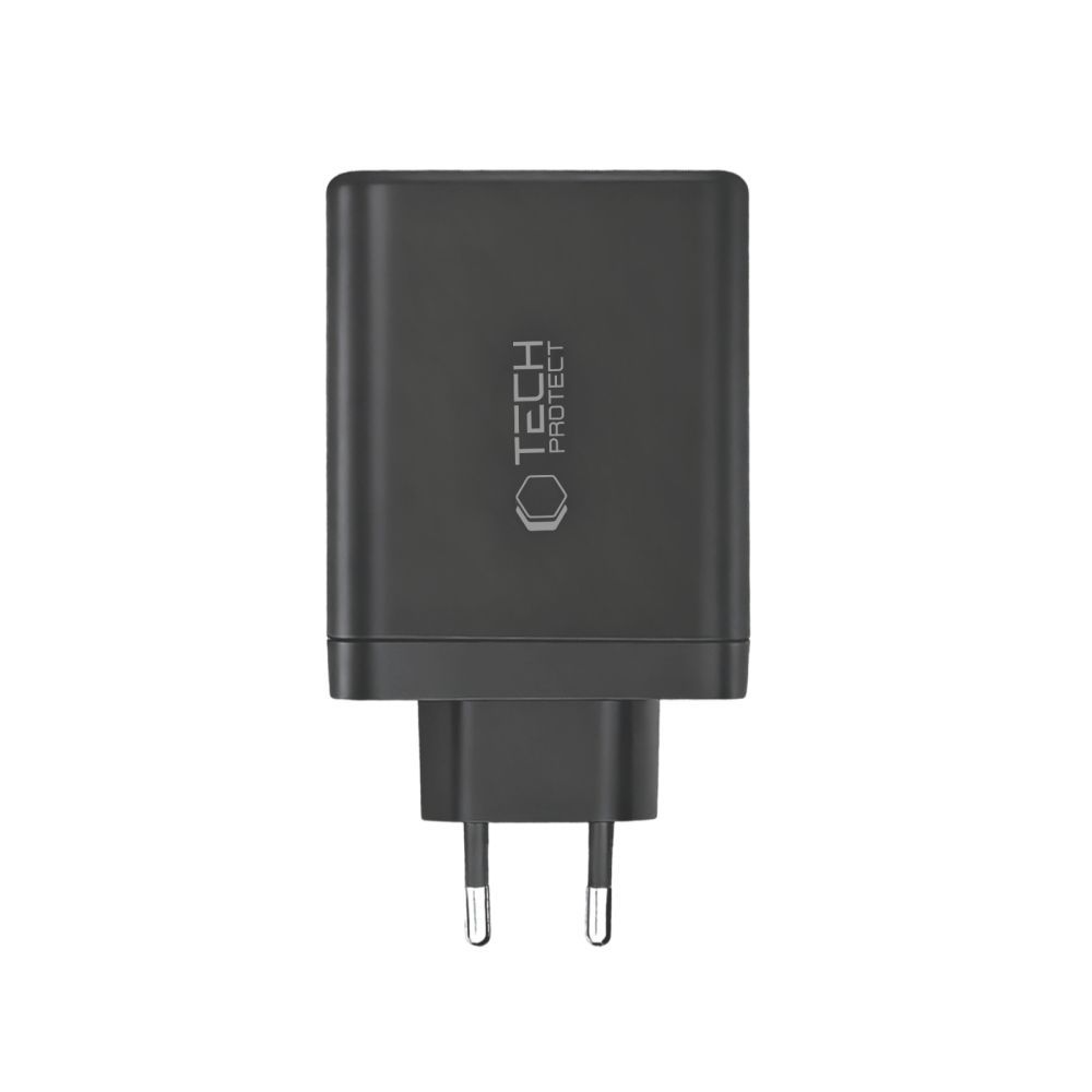 Síťová nabíječka Tech-Protect NC140W-GAN, 140W, 5A, 1 x USB-A - 3 x USB-C, černá