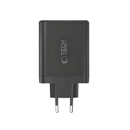 Síťová nabíječka Tech-Protect NC140W-GAN, 140W, 5A, 1 x USB-A - 3 x USB-C, černá