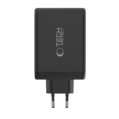 Síťová nabíječka Tech-Protect NC240W-GAN, 240W, 5A, 1 x USB-A - 3 x USB-C, Černá