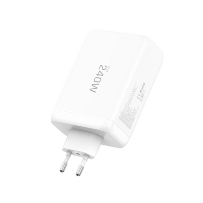 Síťová nabíječka Tech-Protect NC240W-GAN, 240W, 5A, 1 x USB-A - 3 x USB-C, Bílá
