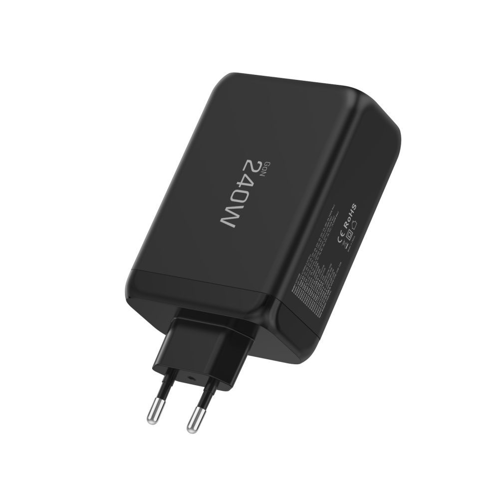 Síťová nabíječka Tech-Protect NC240W-GAN, 240W, 5A, 1 x USB-A - 3 x USB-C, Černá