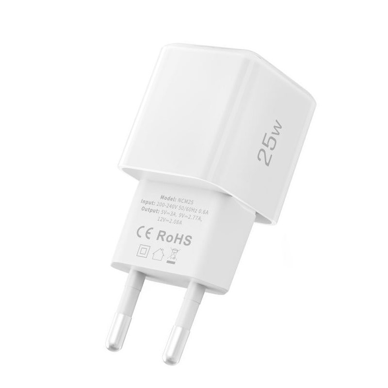 Síťová nabíječka Tech-Protect NCM25, 25W, 3A, 1 x USB-C, bílá