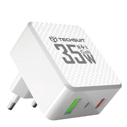 Techsuit CHPD173 Tiny Network Charger, 35W, 3A, 1 x USB-A - 1 x USB-C, White