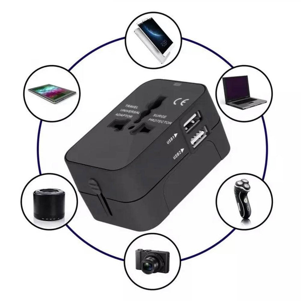 Síťová nabíječka Techsuit HHT202 Travel, 10W, 2A, 2 x USB-A, Černá