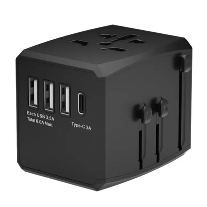 Síťová nabíječka Techsuit HHT904-B3 Travel, 30W, 3A, 3 x USB-A - 1 x USB-C, černá