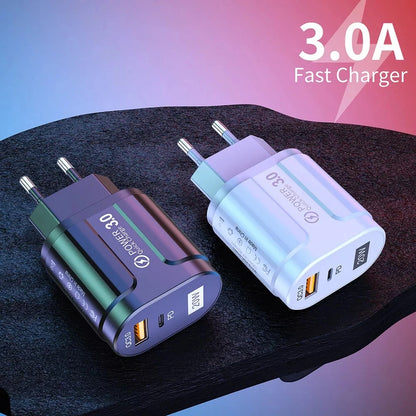 Síťová nabíječka Techsuit Premium, 20W, 3A, 1 x USB-A - 1 x USB-C, Černá CHPD038