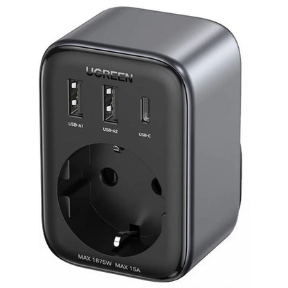 Síťová nabíječka UGREEN 15289 US, 30W, 3A, 2 x USB-A - 1 x USB-C - 1 x Schuko, černá