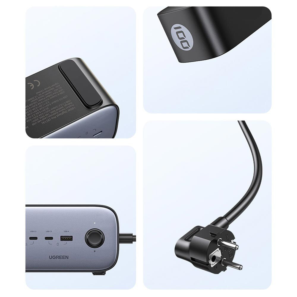 Prodlužovací kabel UGREEN CD270, 2 x Schuko, šedý