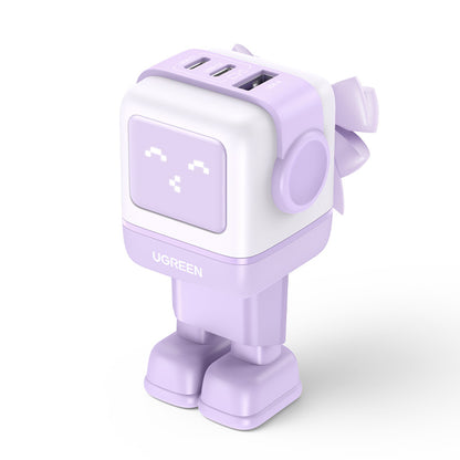 Síťová nabíječka UGREEN CD361 Uno, 65W, 3.25A, 1 x USB-A - 2 x USB-C, Fialová