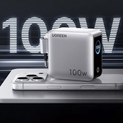 UGREEN Nexode Pro X772 (95942B) Display Wall Charger, 100W, 5A, 1 x USB-A - 3 x USB-C, Gray