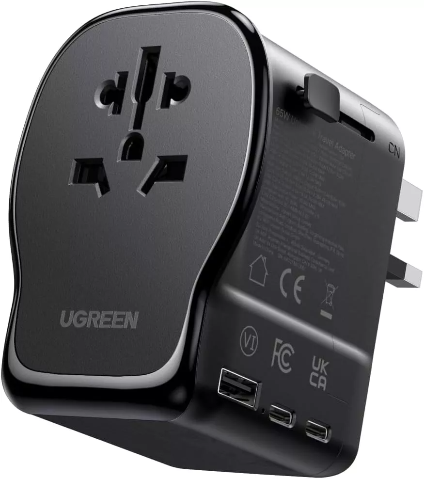 Síťová nabíječka UGREEN Travel S550 (55001), 65W, 3,25A, 1 x USB-A - 2 x USB-C, černá