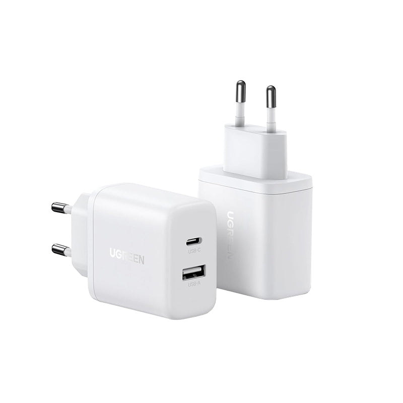 Síťová nabíječka UGREEN X227, 20W, 3A, 1 x USB-A - 1 x USB-C, Bílá