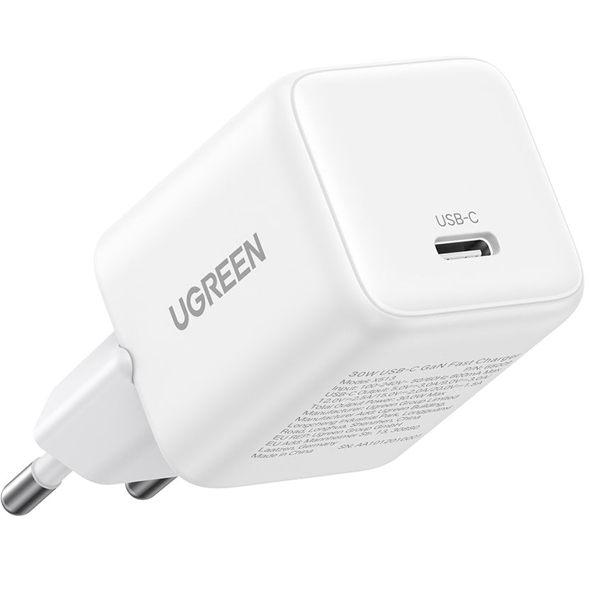 Síťová nabíječka UGREEN X513, 30W, 3A, 1 x USB-C, Bílá