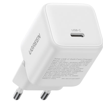 Síťová nabíječka UGREEN X513, 30W, 3A, 1 x USB-C, Bílá