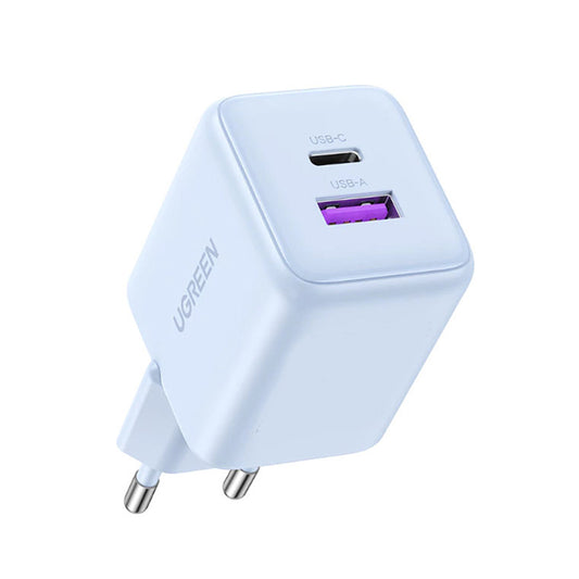 UGREEN X516 Network Charger, 30W, 3A, 1 x USB-A - 1 x USB-C, Blue