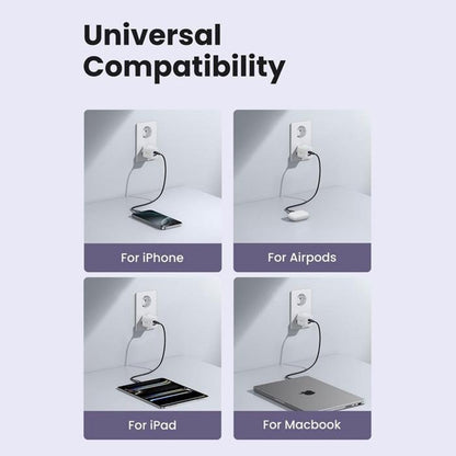 Síťová nabíječka UGREEN X516, 30W, 3A, 1 x USB-A - 1 x USB-C, Černá