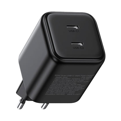 Síťová nabíječka UGREEN X526 (65058), 45W, 3A, 2 x USB-C, černá