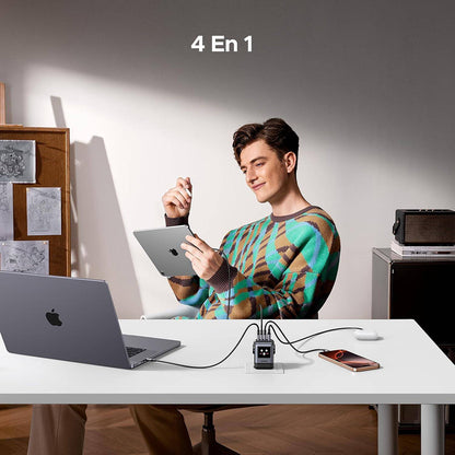 UGREEN X688 Uno Network Charger, 100W, 5A, 1 x USB-A - 3 x USB-C, Black