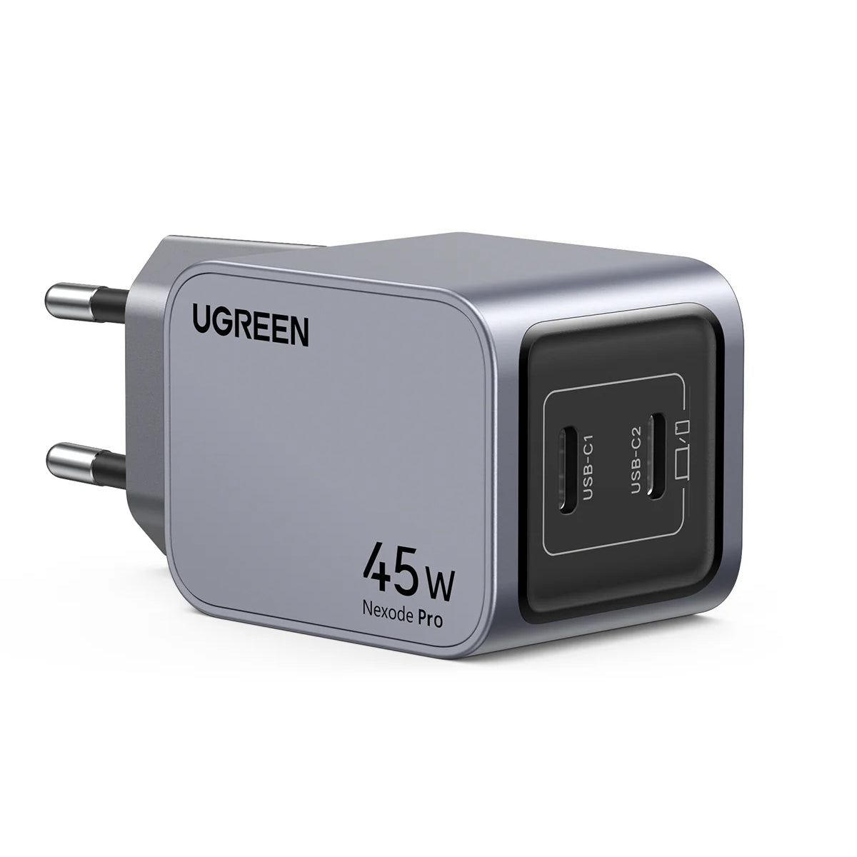 Síťová nabíječka UGREEN X707 Nexode Pro, 45 W, 3A, 2 x USB-C, šedá 