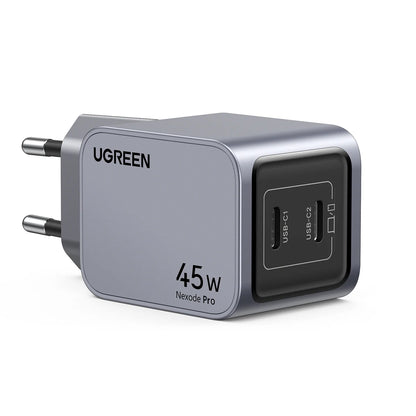 Síťová nabíječka UGREEN X707 Nexode Pro, 45 W, 3A, 2 x USB-C, šedá 