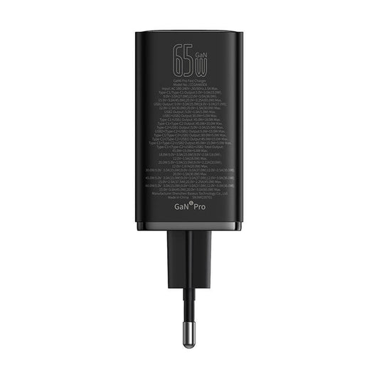 Síťová nabíječka USB-C Baseus GaN 6 Pro, 65W, 3,25A, 2 x USB-A - 2 x USB-C, černá P10162701113113-00