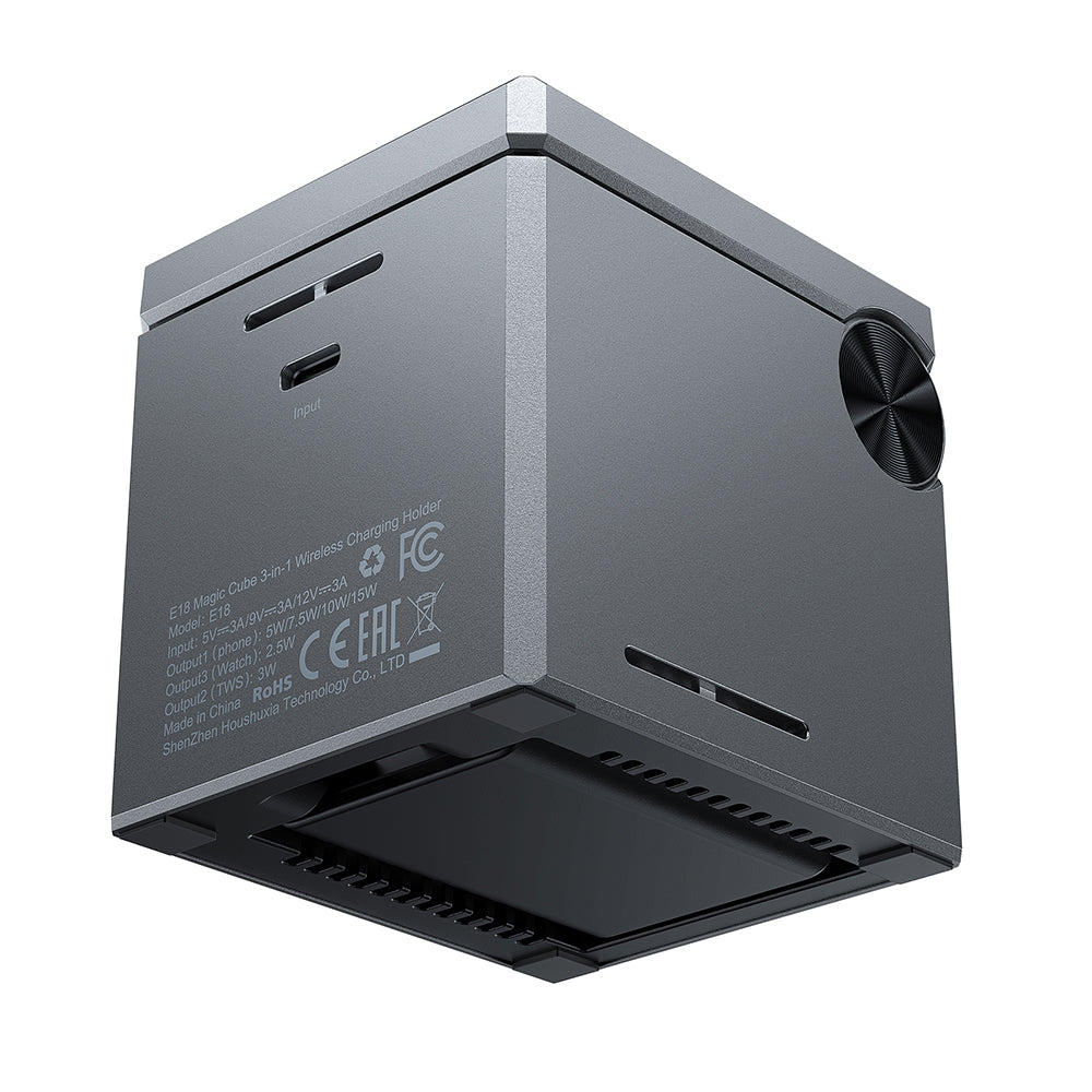 Acefast E18 Rubik's Cube 3in1 Wireless Network Charger, 23W, 1.67A, Gray