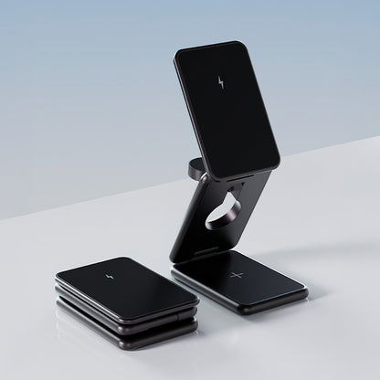 Bezdrátová nabíjecí stanice Allity. AWC-230-22WMS 3v1, 22.5W, 1.67A, Šedá