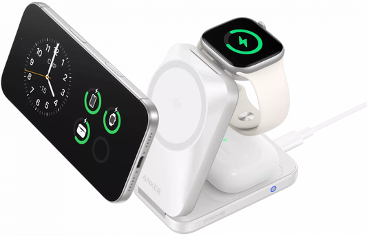 Bezdrátová síťová nabíječka Anker Prime MagGo 3v1, 25W, bílá B25N1G21