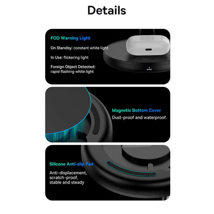 Bezdrátová nabíjecí stanice Baseus Swan 3v1, 20W, 1.67A, P10221302113-Z1