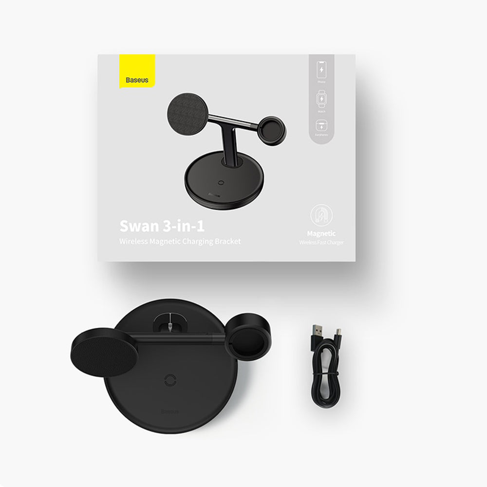 Bezdrátová nabíjecí stanice Baseus Swan 3v1, 20W, 1.67A, P10221302113-Z1