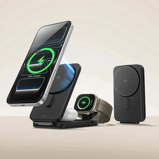 Bezdrátová nabíjecí stanice ESR CryoBoost 3v1, 25W, černá