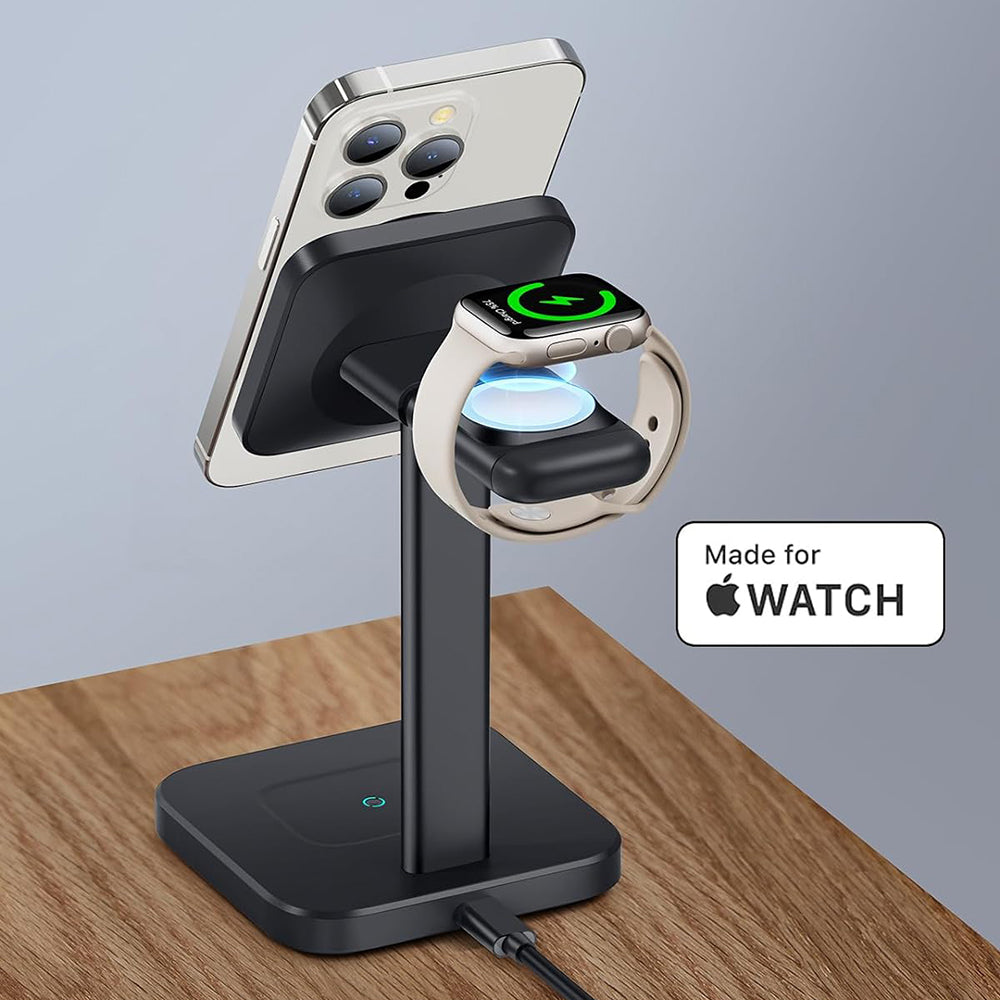 Bezdrátová nabíjecí stanice ESR HaloLock 3v1, 15W, 1.67A, černá