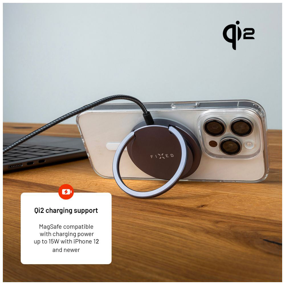 Bezdrátová nabíječka Fixed Ring, 15W, 1.67A, šedá