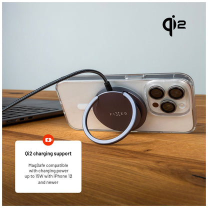 Bezdrátová nabíječka Fixed Ring, 15W, 1.67A, šedá