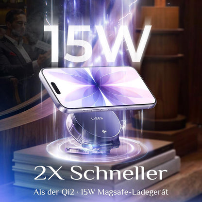 Bezdrátová nabíjecí stanice Lisen W602 2v1, 15W, 1.67A, černá YL0324090008
