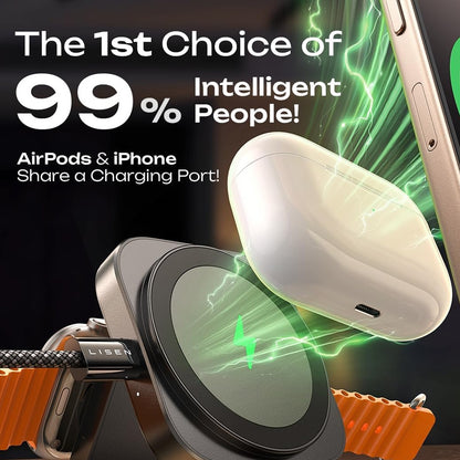 Bezdrátová síťová nabíječka Lisen 2v1, 15W, 1.67A, Černá YL0324100013