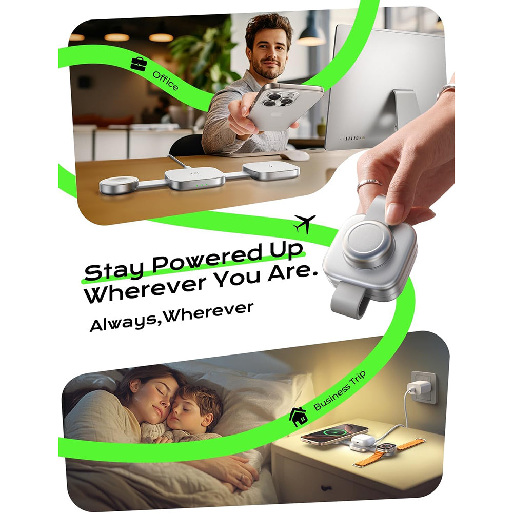 Bezdrátová nabíjecí stanice Lisen 3v1, 15W, 1.67A, šedá YL0424040001